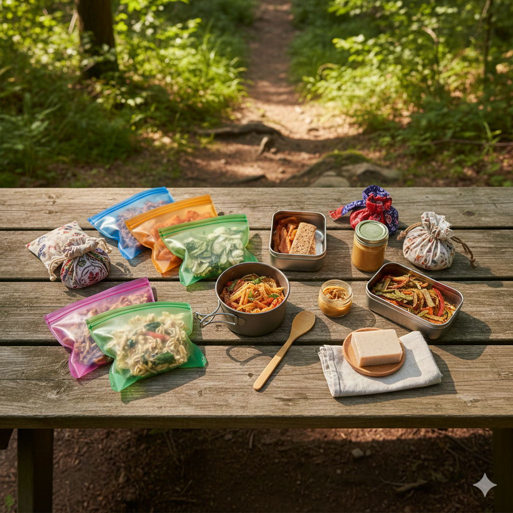 well-packed zero-waste meal setup