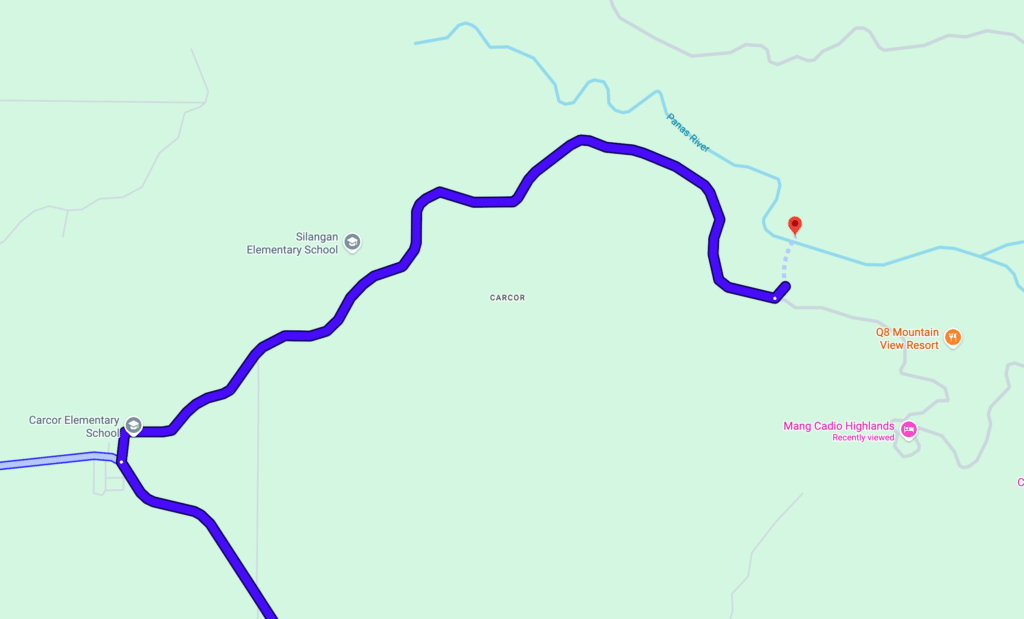 Panas Falls Davao route map New Corella directions from Carcor to Panas Eco Cultural Park waterfall location