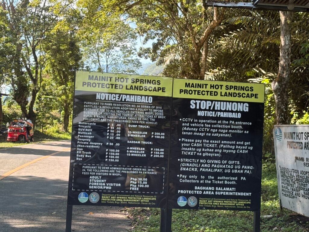 Toyozu Mountain Hot Spring Resort rules signage at entrance. Visit by Manakaay ug Bukid.