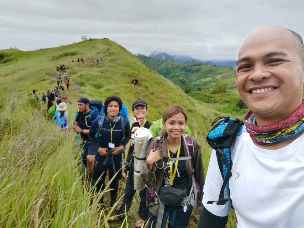 Mt. Megatong Sto. Tomas Davao del Norte hikers after fixing tents and final preparations back to jumpoff area.