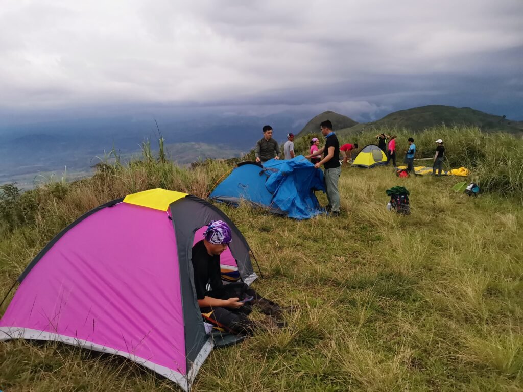 Mt. Alig Dagumbaan Maramag Bukidnon campsite at the peak.