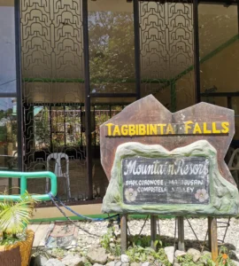 Tagbibinta Falls Maragusan Davao de Oro front entrance and signage
