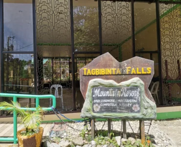 Tagbibinta Falls Maragusan Davao de Oro front entrance and signage