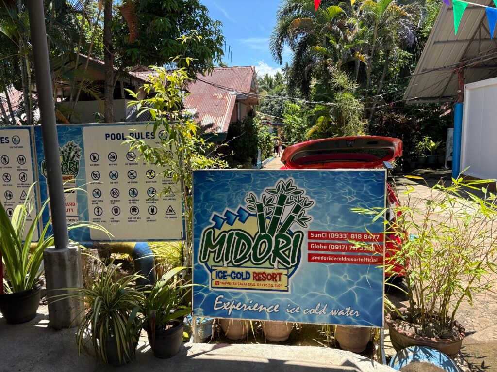 Midori Ice Cold Spring Toril Davao signage visited by Manakaay.