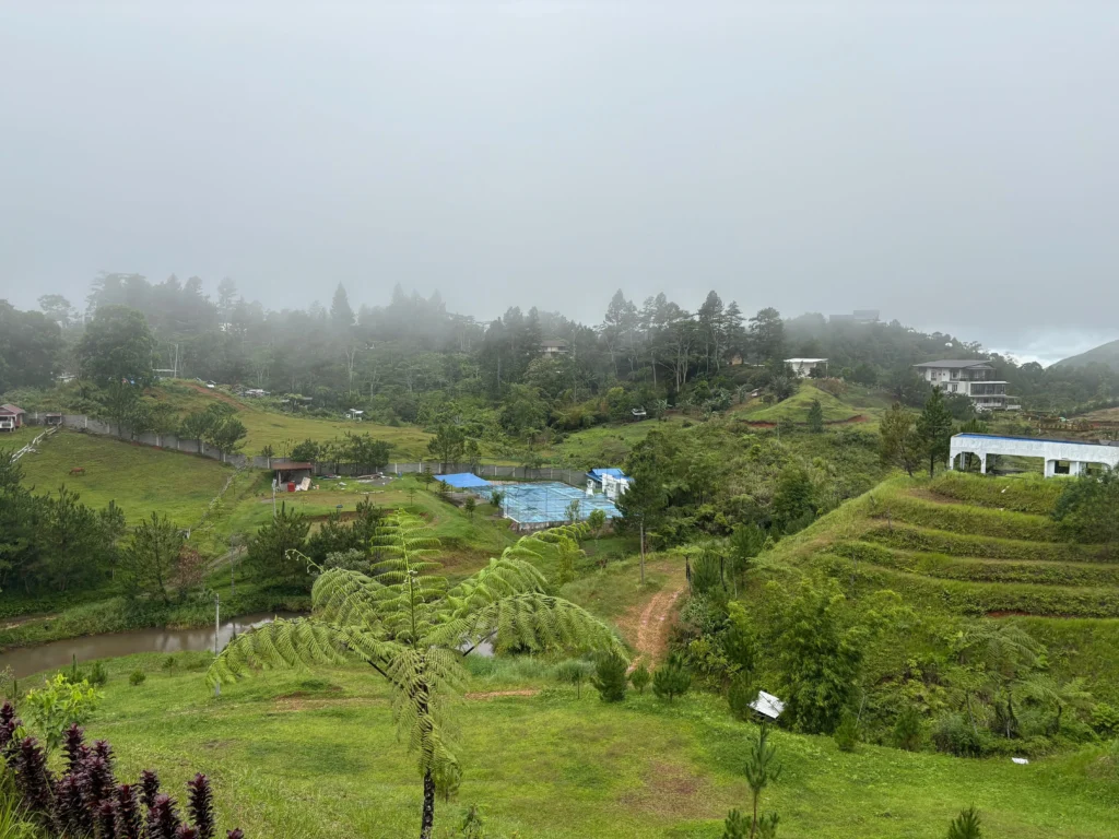 Reel Place Lorega tennis court, horse stable, and overlooking scene