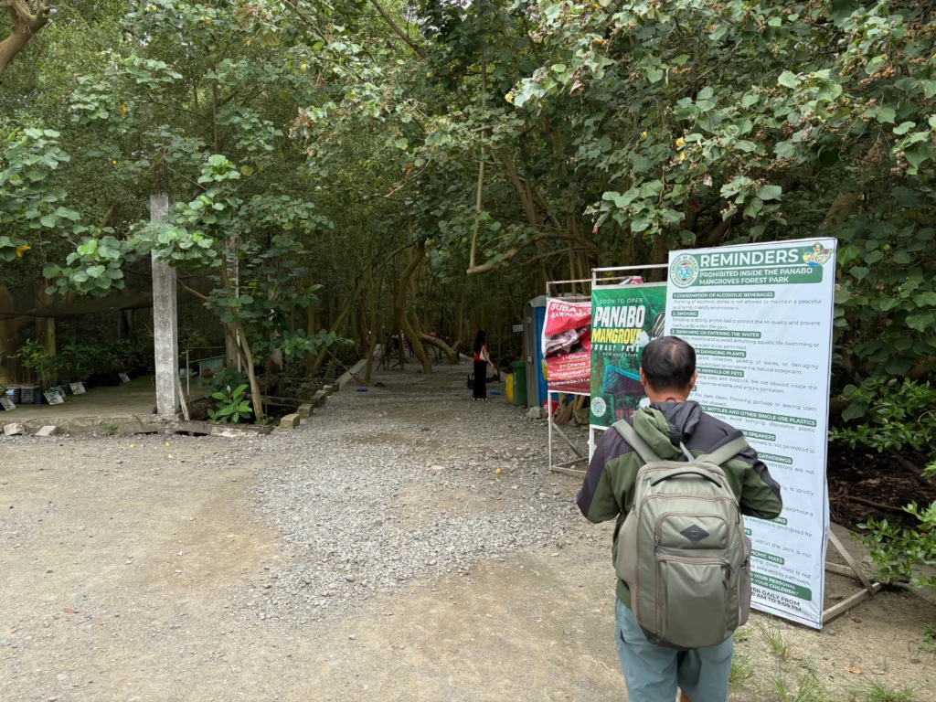 Panabo Mangrove Forest Park welcome trail to the mangrove entrance