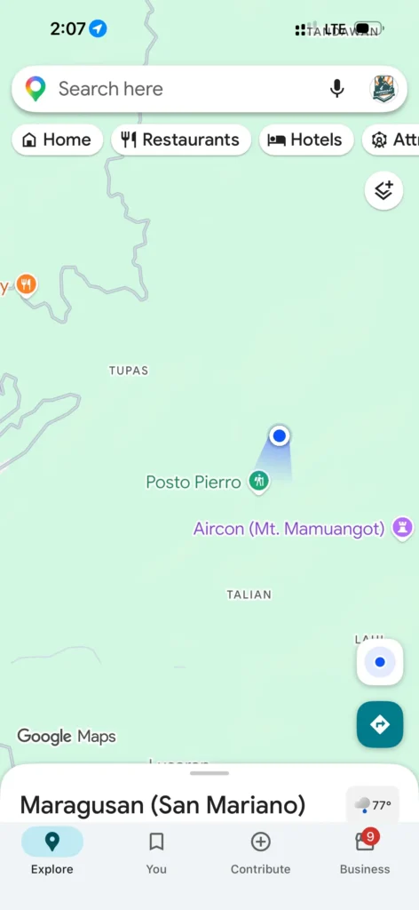 mt pinan-panan maragusan davao de oro map location