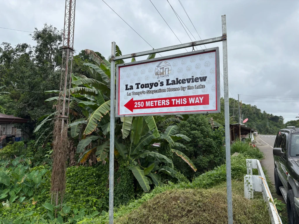 la tonyo's lakeview nabunturan highway signage entrance