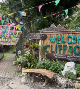 Gazebo Glass Bridge and Cliff's Cafe Balimba Hills Talaingod entrance signage