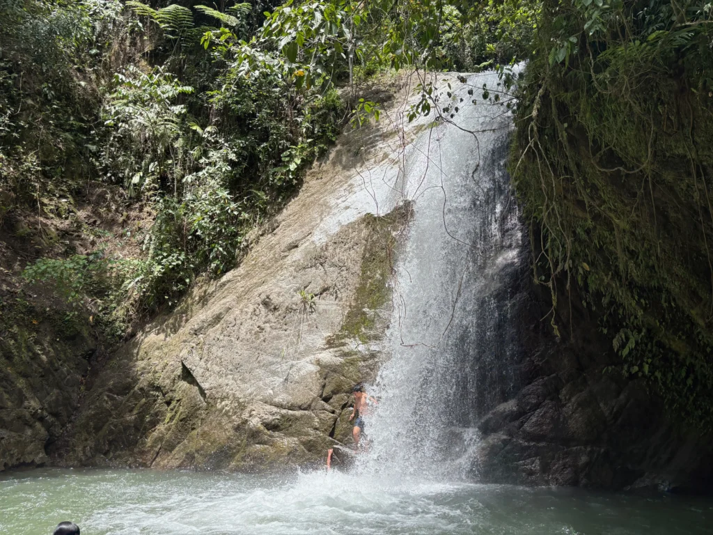 deep dive in marangig falls maragusan davao de oro