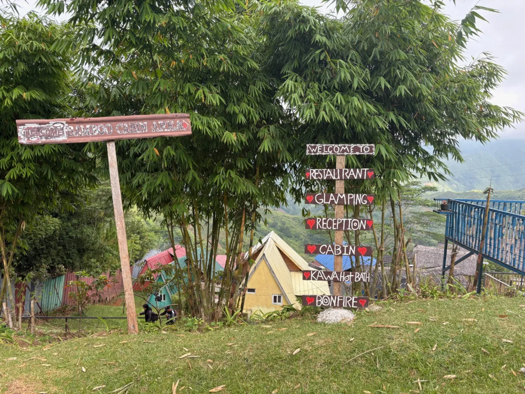 Blue Ridge Campsite Sitio Kabalansihan, Brgy. Sinuda, Kitaotao, Bukidnon welcome signage at entrance.