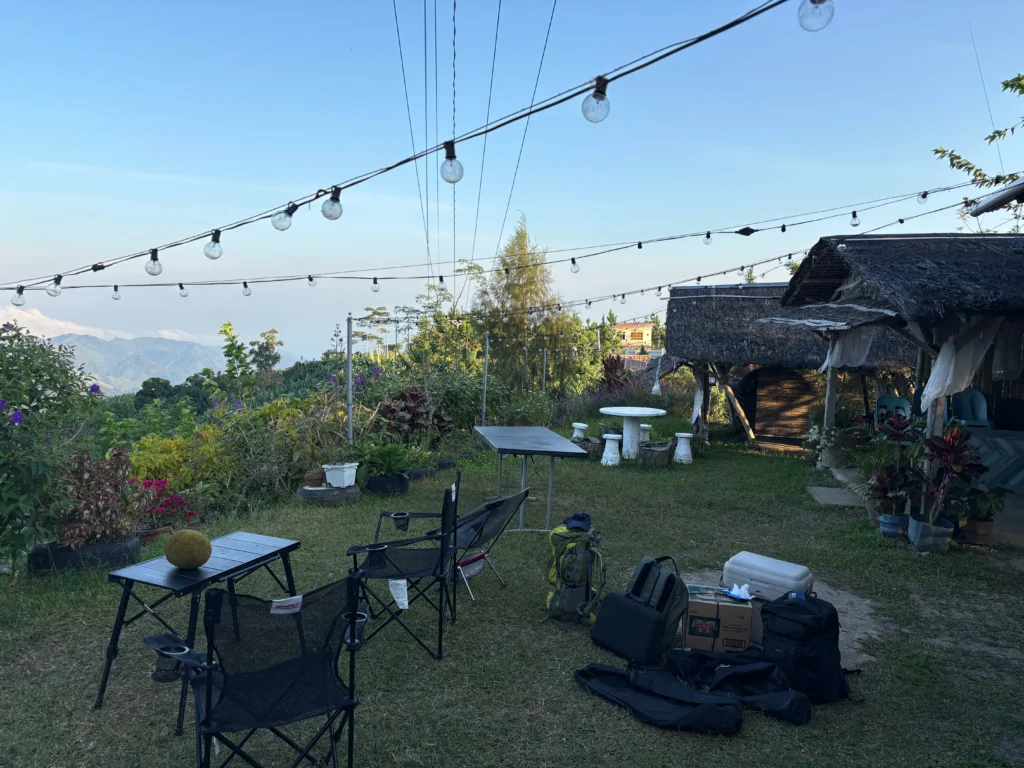 Tentsite ni Apo and Mulberry Farm Balutakay, Bansalan, Davao del Sur open space area for viewing and setup tables