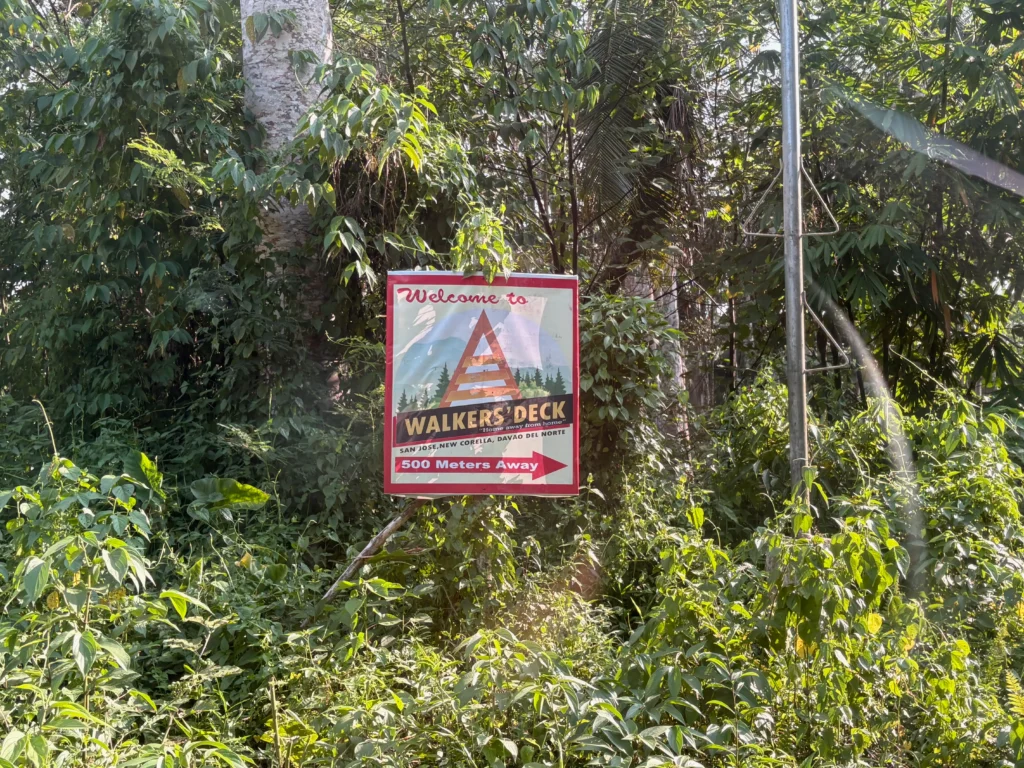 walker's deck in new corella, davao del norte entrance signage