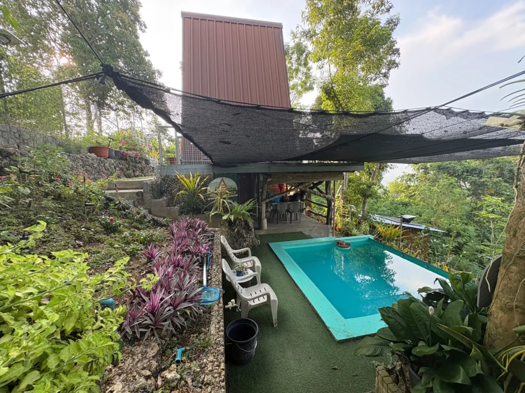walker's deck in new corella, davao del norte landscape view of A house, kitchen and pool