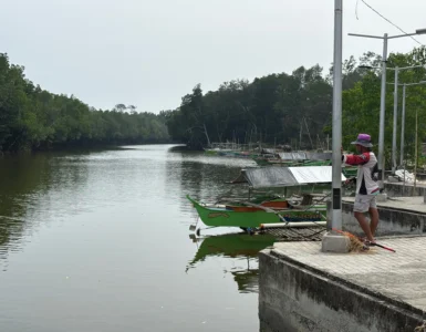 Nabintad River Park in Madaum, Tagum Davao del Norte boat pier and wide river expanse for tour