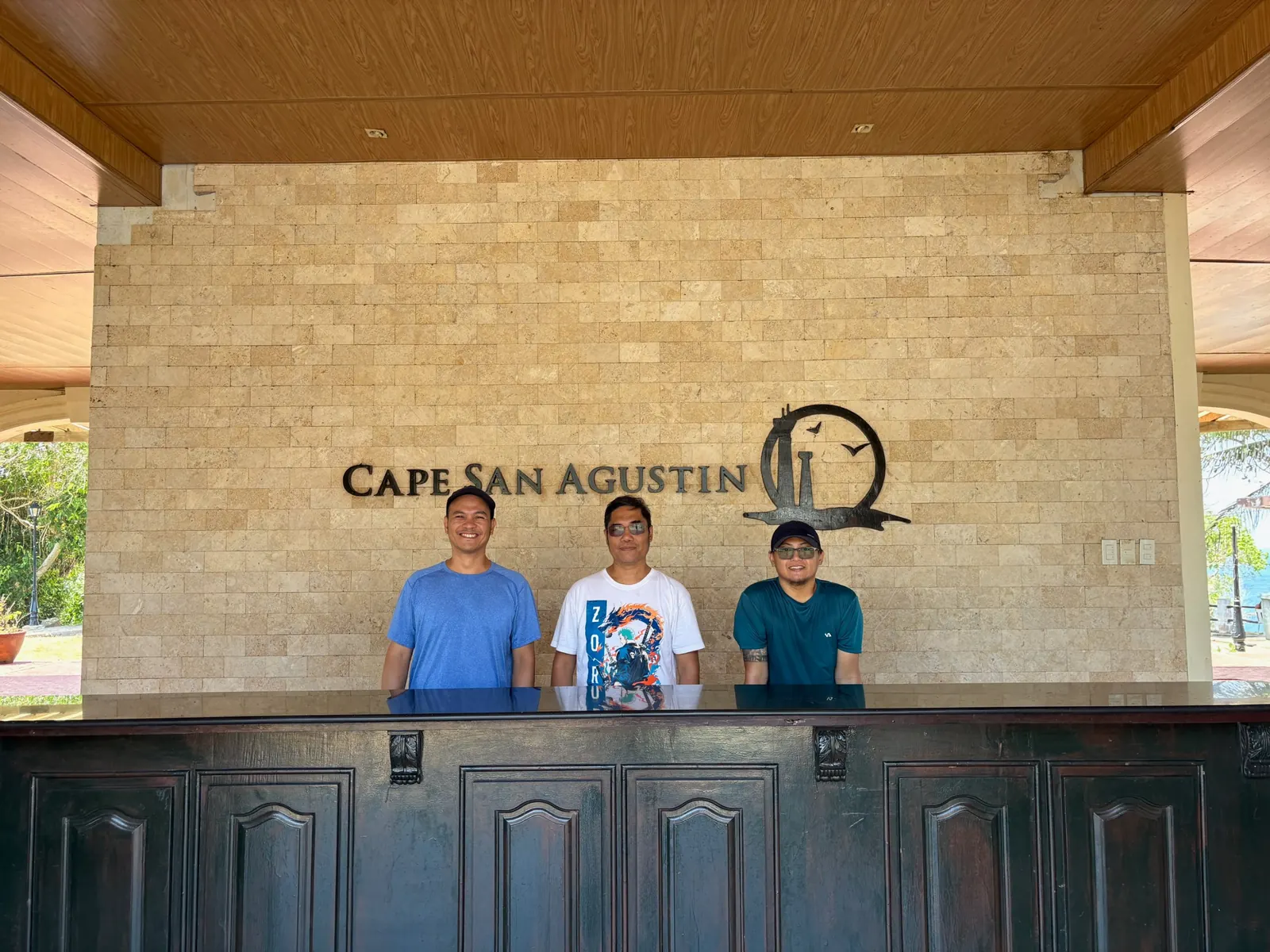 Cape San Agustin entrance sign with the lighthouse logo at the Parola in Governor Generoso, Davao Oriental